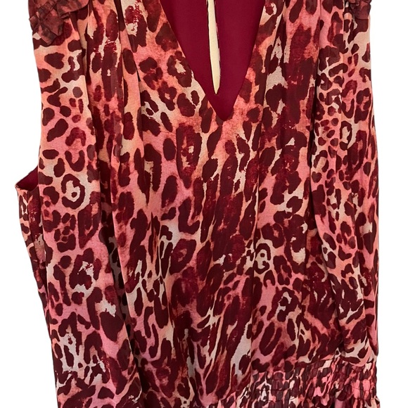 RAMY BROOK | $495 Moe Leopard Printed Midi Silk Dress in Clay Combo, Size Small - Picture 4 of 8